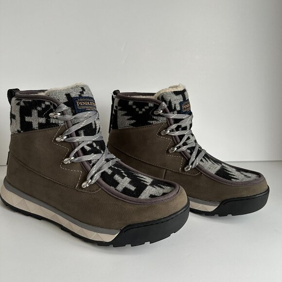 Pendleton Torngat khaki leather insulated hiking trail boots NWT Sz8 - Picture 8 of 10